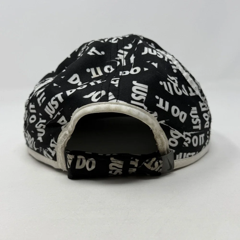 Nike Toddler Featherlight Dri-FIT Just Do It‎ Print Hat Black White Adjustable